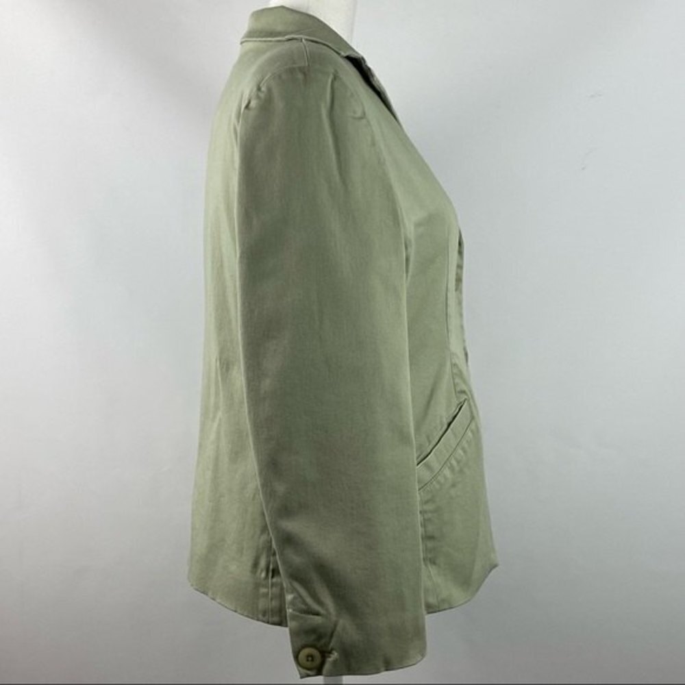 L.L Bean Womens Blazer Size 6P Light Green Button Front Ladies Top Blazer - Picture 4 of 8